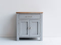 Sideboards aus Holzwerkstoff 80 x 40 x 95 cm - Hellgrau und Naturbraun - Landhausstil mit 2 Türen und 1 Schublade