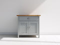 Sideboard mit 2 Türen und 1 Schublade aus Holz 76 x 40 x 85 cm - Grau Naturbraun - Landhausdesign für Esszimmer Flur und Wohnbereich
