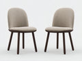 Esszimmerstühle 2er Set Stoffpolsterung Holzgestell 52 x 58 x 86 cm - Beige Dunkelbraun - Modernes Design für Esszimmer und Küche