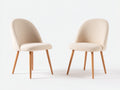 Esszimmerstühle 2er-Set mit Stoffbezug 58 x 54 x 84 cm - Beige und Naturbraun - Modernes Design mit Holzbeinen