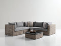 Gartensofa Set aus Polyrattan 260 x 200 x 78 cm - Braun und Grau - L-förmiges 5-Sitzer-Design mit quadratischem Couchtisch