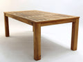 Gartentisch aus Holz 200x100x75 cm - Naturbraun - rechteckige Lamellenplatte mit stabilem Vierbeingestell